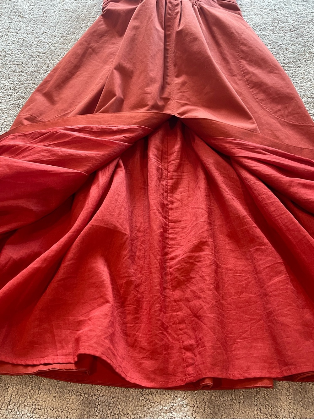 NWT Banana Republic x Harbison Smocked Apron Midi Dress, Sleeveless, Red Clay, 8 - Picture 15 of 16